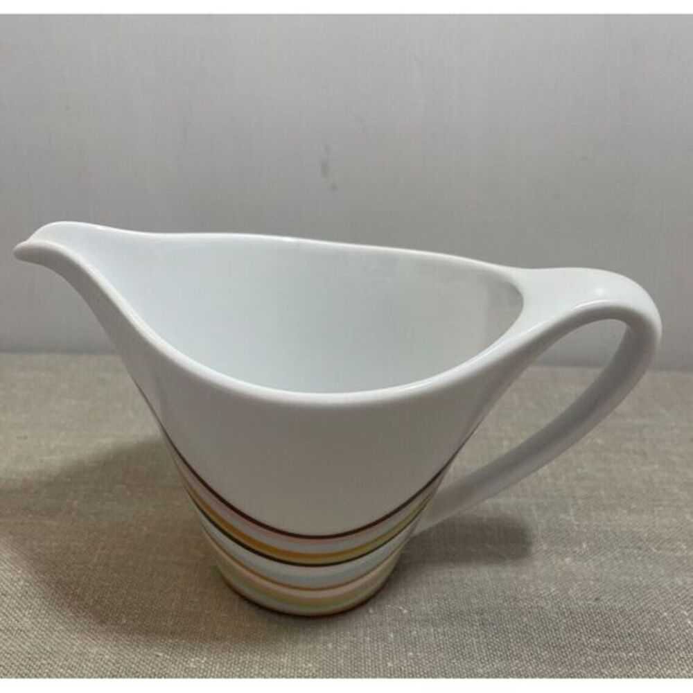 Vintage Mikasa Buenos‎ Aires Creamer White Wavy Mod Stripes SL 151 Portugal